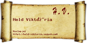 Held Viktória névjegykártya